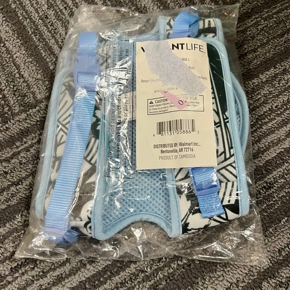 Vibrant Life Harness, Tropical, B&W, Size S